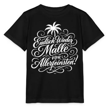 Endlich Malle Spruch Urlaub - Stanley/Stella Kinder T-Shirt MINI CREATOR  - Schwarz - Vorne - Mikhail (115cm)
