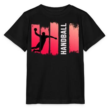 Handball Handballspieler Sprungwurf HandballPro - Stanley/Stella Kinder T-Shirt MINI CREATOR  - Schwarz - Vorne - Mikhail (115cm)