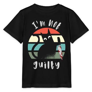 Je suis innocent, chat avec couteau - T-shirt bio MINI CREATOR Stanley/Stella Enfant - noir - Devant - Mikhail (115cm)