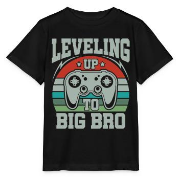 Gaming Gamer Brother Leveling Up To Big Bro - Stanley/Stella MINI CREATOR Kids’ T-Shirt - black - Front - Mikhail (115cm)