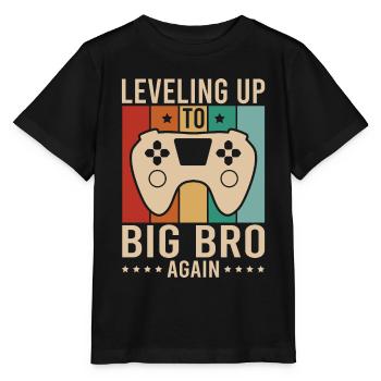 Gaming Gamer Brother Leveling Up To Big Bro Again - Stanley/Stella MINI CREATOR Kids’ T-Shirt - black - Front - Mikhail (115cm)