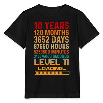10 Years Birthday 120 Months Level 11 Loading - Stanley/Stella MINI CREATOR Kids’ T-Shirt - black - Front - Mikhail (115cm)