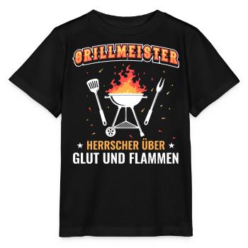 Grillmeister Herrscher über Glut und Flammen - Stanley/Stella Kinder T-Shirt MINI CREATOR  - Schwarz - Vorne - Mikhail (115cm)