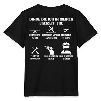 Modellbau Modellfliegen - Stanley/Stella Kinder T-Shirt MINI CREATOR  - Schwarz - Vorne - Mikhail (115cm)