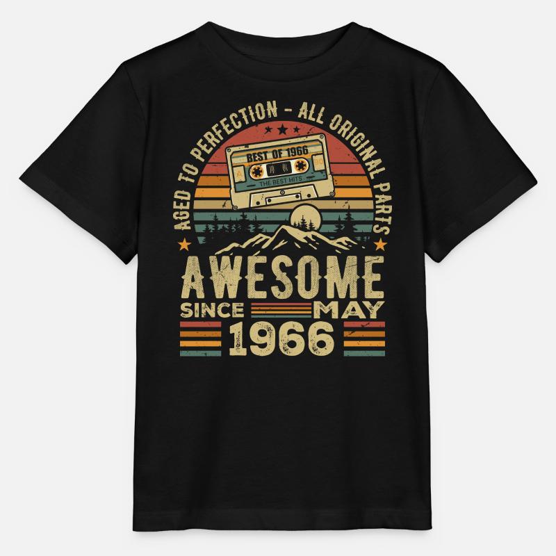 May 1966 Birthday May 1966 Retro Gift - Stanley/Stella MINI CREATOR Kids’ T-Shirt - black