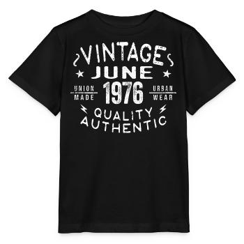 1976 Juin 1976 Anniversaire Juin 1976 Juin Anniversaire - T-shirt bio MINI CREATOR Stanley/Stella Enfant - noir - Devant - Mikhail (115cm)