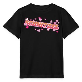 Escalope fraîche avec motif de cœurs roses - T-shirt bio MINI CREATOR Stanley/Stella Enfant - noir - Devant - Mikhail (115cm)