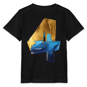 NR. 4 NUMMER 4 COOL 4. GEBURTSTAG - Stanley/Stella Kinder T-Shirt MINI CREATOR  - Schwarz - Vorne - Mikhail (115cm)