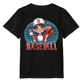 Little Leaguer's Big League Smile - Stanley/Stella MINI CREATOR Kids’ T-Shirt - black - Front - Mikhail (115cm)