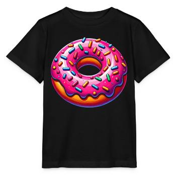Lebendiger Donut-Genuss - Stanley/Stella Kinder T-Shirt MINI CREATOR  - Schwarz - Vorne - Mikhail (115cm)