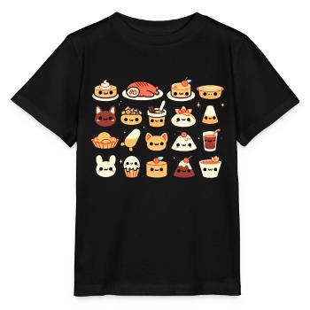 Kawaii Food Friends Fete - Stanley/Stella MINI CREATOR Kids’ T-Shirt - black - Front - Mikhail (115cm)