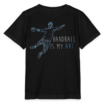 handball handballer handballteam sprungwurf sport - Stanley/Stella Kinder T-Shirt MINI CREATOR  - Schwarz - Vorne - Mikhail (115cm)