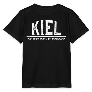 Kiel Koordinaten Kieler Geschenk Lustig - Stanley/Stella Kinder T-Shirt MINI CREATOR  - Schwarz - Vorne - Mikhail (115cm)