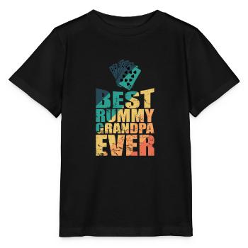 Best Rummy Grandpa ever Card Game Romme - Stanley/Stella MINI CREATOR Kids’ T-Shirt - black - Front - Mikhail (115cm)