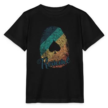Rummy Play Fingerprint Card Game Romme - Stanley/Stella MINI CREATOR Kids’ T-Shirt - black - Front - Mikhail (115cm)