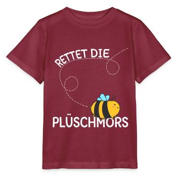 Rettet die Bienen Plüschmors Plattdeutsch norden - Stanley/Stella Kinder T-Shirt MINI CREATOR  - Burgunderrot - Vorne - Kain (125cm)