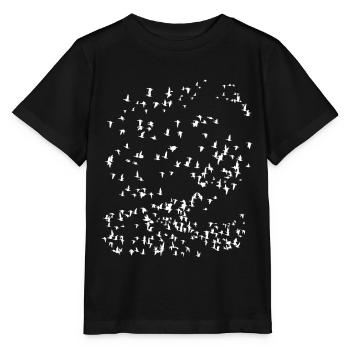 Vogelzug minimalistic Design - Stanley/Stella Kinder T-Shirt MINI CREATOR  - Schwarz - Vorne - Mikhail (115cm)