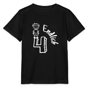 Kinder 4. Geburtstag Endlich 4 Jahre Geschenk - Stanley/Stella Kinder T-Shirt MINI CREATOR  - Schwarz - Vorne - Mikhail (115cm)