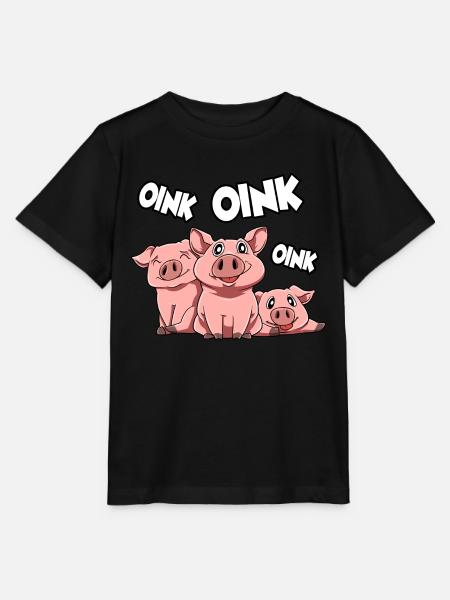Schweinchen Schwein Oink - Stanley/Stella Kinder T-Shirt MINI CREATOR - Schwarz