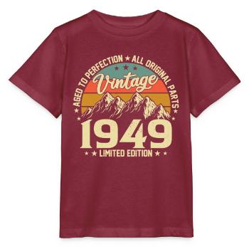 Aged to Perfection 1949 75th Anniversary Vintage - Stanley/Stella MINI CREATOR Kids’ T-Shirt - burgundy - Front - Kain (125cm)