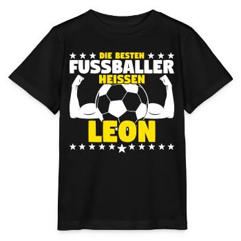 Leon - Die Besten Fußballer heißen Leon - Stanley/Stella Kinder T-Shirt MINI CREATOR  - Schwarz - Vorne - Mikhail (115cm)