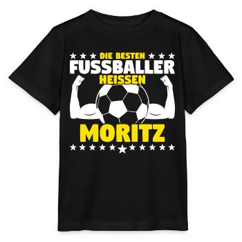 Moritz - Die Besten Fußballer heißen Moritz - Stanley/Stella Kinder T-Shirt MINI CREATOR  - Schwarz - Vorne - Mikhail (115cm)