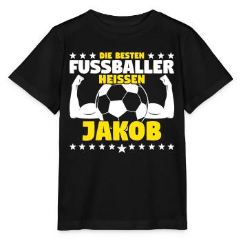 Jakob - Die Besten Fußballer heißen Jakob - Stanley/Stella Kinder T-Shirt MINI CREATOR  - Schwarz - Vorne - Mikhail (115cm)