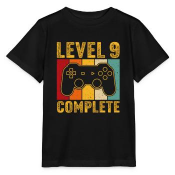 9.Geburtstag - 9 Jahre Gamer Level 9 complete - Stanley/Stella Kinder T-Shirt MINI CREATOR  - Schwarz - Vorne - Mikhail (115cm)