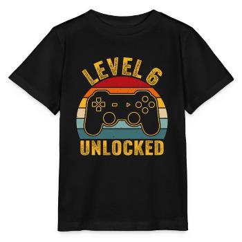 6ème anniversaire - 6 ans de jeu Niveau 6 débloqué - T-shirt bio MINI CREATOR Stanley/Stella Enfant - noir - Devant - Mikhail (115cm)