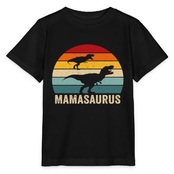 Retro mamasaurus mama dino dinosaur mother - Stanley/Stella MINI CREATOR Kids’ T-Shirt - black - Front - Mikhail (115cm)