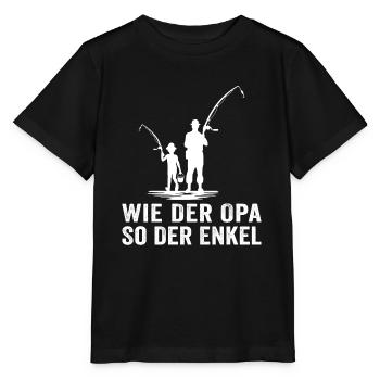 Angeln wie der opa so der enkel angler - Stanley/Stella Kinder T-Shirt MINI CREATOR  - Schwarz - Vorne - Mikhail (115cm)