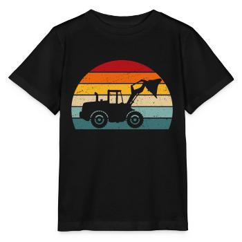 Chargeuse sur pneus rétro chargeuse sur pneus driver - T-shirt bio MINI CREATOR Stanley/Stella Enfant - noir - Devant - Mikhail (115cm)