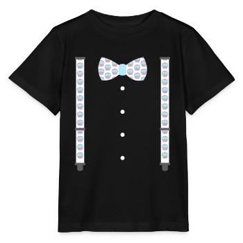 Noeud papillon et bretelles avec motif de muffin - T-shirt bio MINI CREATOR Stanley/Stella Enfant - noir - Devant - Mikhail (115cm)