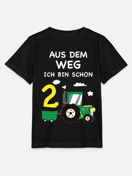 Kinder 2. Geburtstag Traktor 2 Jahre Geschenk Jung - Stanley/Stella Kinder T-Shirt MINI CREATOR - Schwarz
