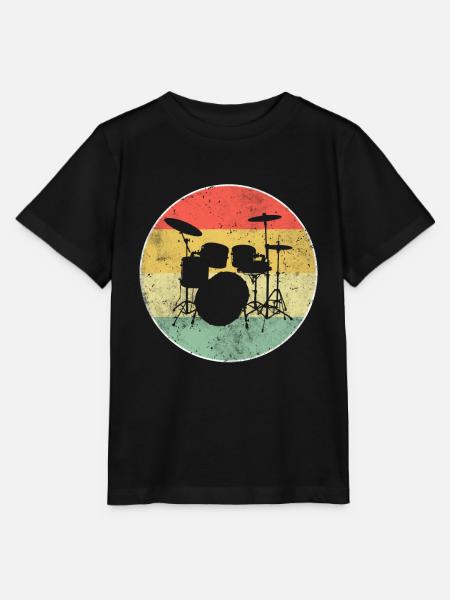 Schlagzeug Drums Drumkit Retro - Stanley/Stella Kinder T-Shirt MINI CREATOR  - Schwarz