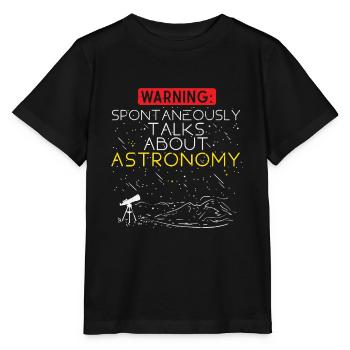 Alerte astronomie: des conversations spontanées sur - T-shirt bio MINI CREATOR Stanley/Stella Enfant - noir - Devant - Mikhail (115cm)