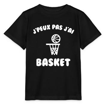 J’peux pas j’ai basket - T-shirt bio MINI CREATOR Stanley/Stella Enfant - noir - Devant - Mikhail (115cm)