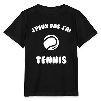 j’peux pas j’ai tennis - T-shirt bio MINI CREATOR Stanley/Stella Enfant - noir - Devant - Mikhail (115cm)
