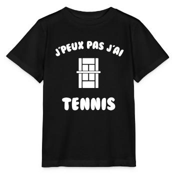 j’peux pas j’ai tennis - T-shirt bio MINI CREATOR Stanley/Stella Enfant - noir - Devant - Mikhail (115cm)