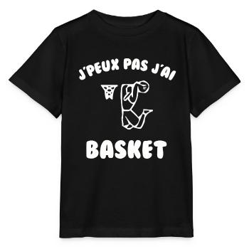 J’peux pas j’ai basket - T-shirt bio MINI CREATOR Stanley/Stella Enfant - noir - Devant - Mikhail (115cm)
