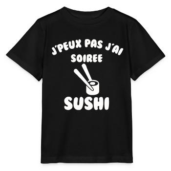 Soirée sushi - T-shirt bio MINI CREATOR Stanley/Stella Enfant - noir - Devant - Mikhail (115cm)