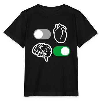 Brain and heart reason - Stanley/Stella MINI CREATOR Kids’ T-Shirt - black - Front - Mikhail (115cm)