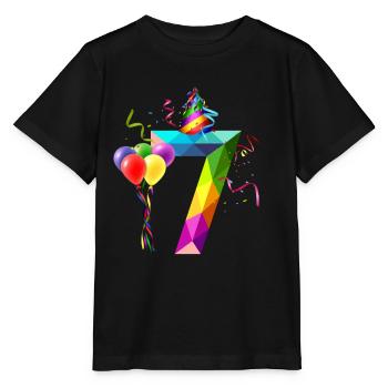 7TH BIRTHDAY - BIRTHDAY CHILD - 7 YEARS OLD - Stanley/Stella MINI CREATOR Kids’ T-Shirt - black - Front - Mikhail (115cm)
