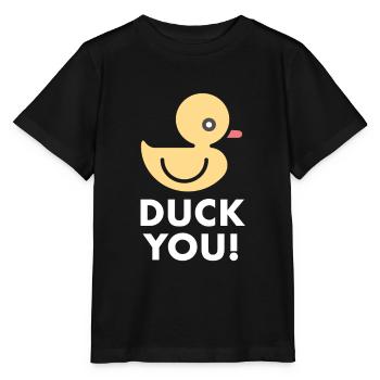 Duck You Duck Word Game Sarcasm Yellow Duck - Stanley/Stella MINI CREATOR Kids’ T-Shirt - black - Front - Mikhail (115cm)