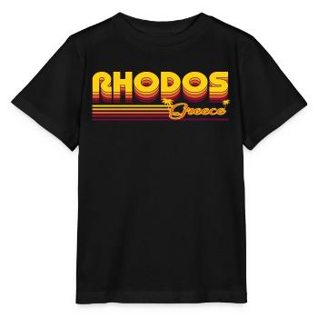 Rhodes: design rétro méditerranéen - T-shirt bio MINI CREATOR Stanley/Stella Enfant - noir - Devant - Mikhail (115cm)