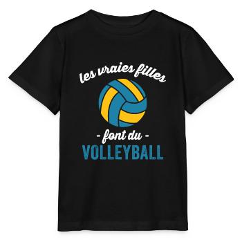les vraies filles font du volleyball - T-shirt bio MINI CREATOR Stanley/Stella Enfant - noir - Devant - Mikhail (115cm)