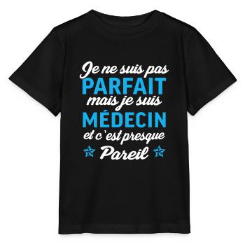 je suis médecin cadeau médecin - T-shirt bio MINI CREATOR Stanley/Stella Enfant - noir - Devant - Mikhail (115cm)