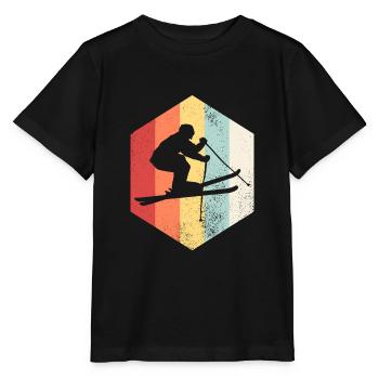 Retro Ski Ski - Stanley/Stella Kinder T-Shirt MINI CREATOR  - Schwarz - Vorne - Mikhail (115cm)