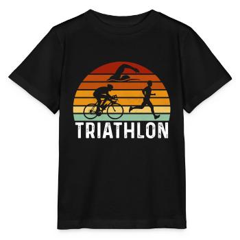 retro triathlon triathlon triathlete triathlon - Stanley/Stella MINI CREATOR Kids’ T-Shirt - black - Front - Mikhail (115cm)