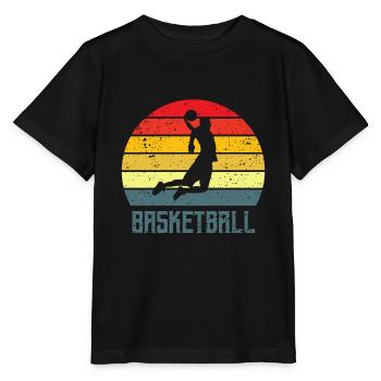 Basketball retro basketballer - T-shirt bio MINI CREATOR Stanley/Stella Enfant - noir - Devant - Mikhail (115cm)
